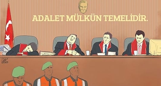 Devlet baba “ensest” duvarında ise “Adalet” yazıyor