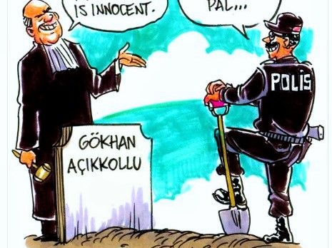 Latuff, gözaltında işkenceden ölen Gökhan öğretmeni çizdi