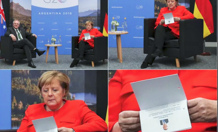 Başbakan Morrison, Merkel görüşmesinde ‘not kağıdı’ skandalı