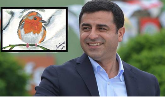 Demirtaş, cezaevinde çizdiği resmi paylaştı: Seçmene sandığa sahip çıkma çağrısında bulundu