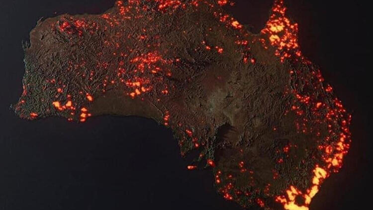 NASA’nın paylaştığı Avustralya yangınları görüntüsü, yürekleri ağza getirdi