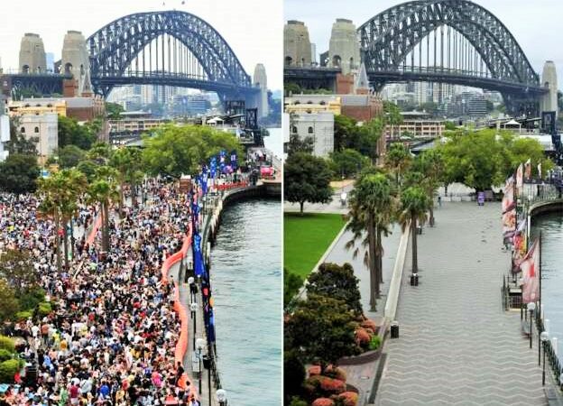 Sydney’deki havai fişek gösterisini sadece sağlık görevlileri izledi