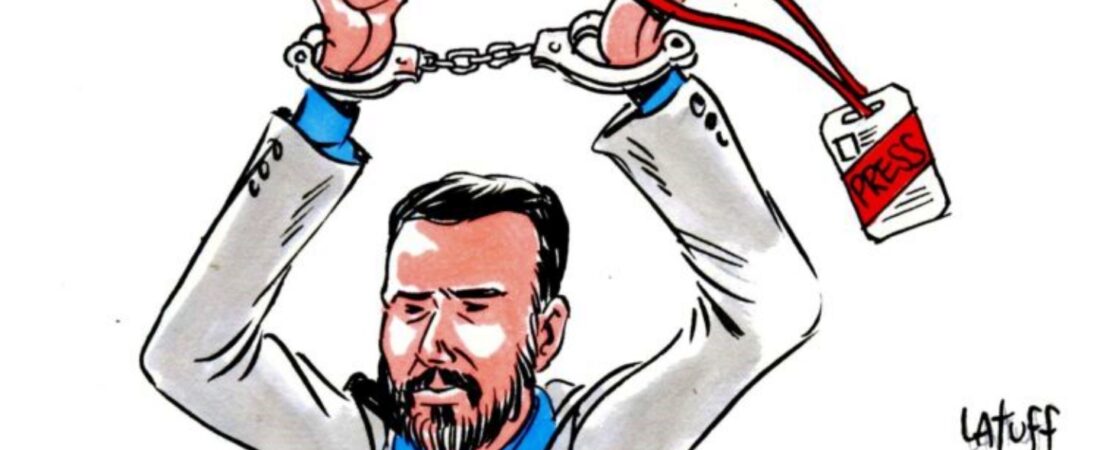Brezilyalı karikatürist Carlos Latuff, gazeteci Mehmet Baransu’yu çizdi