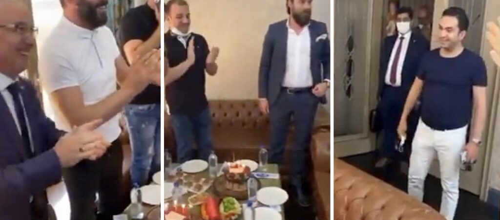 Mahkemesi Başkanı Hâkim Toklu, mahkemesinden önce patronun doğum günü partisinde