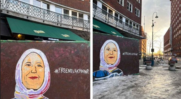 Cezaevindeki Melek Anne’nin, resimleri Oslo sokaklarında