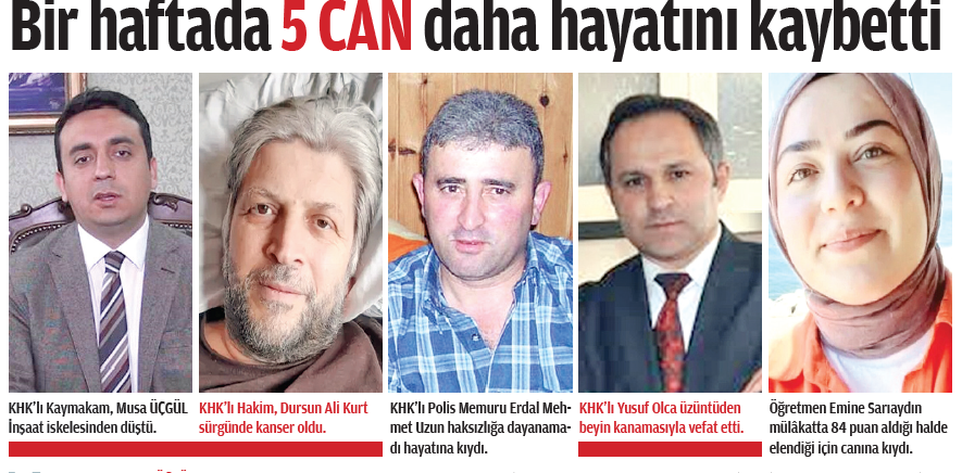 Erdoğan rejiminin soykırımı sürüyor:Bir haftada 5 CAN daha hayatını kaybett