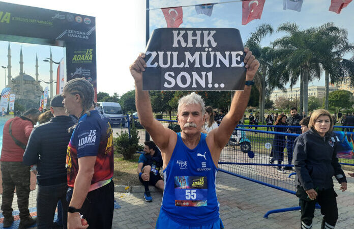 Adana Maratonu’nda ‘KHK Zulmüne Son’ pankartı!