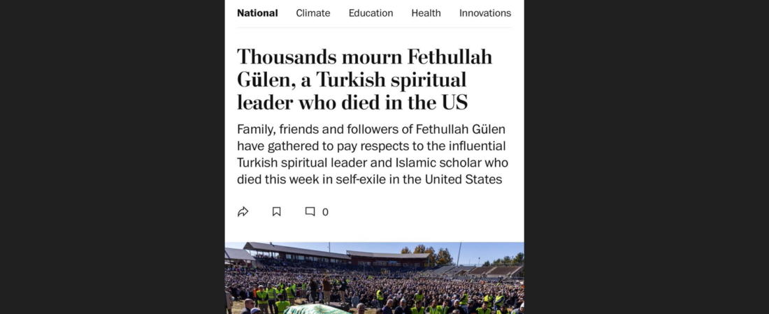 Hocaefendi’nin defin merasimi Washington Post’ta: Ruhani lider ve İslam alimi