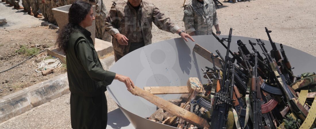 PKK’nın bıraktığı silahlar Süleymaniye’de yakılarak imha edildi