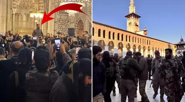 HTŞ lideri Colani, silahlı grupla Emevi Camii’nde namaz kıldı